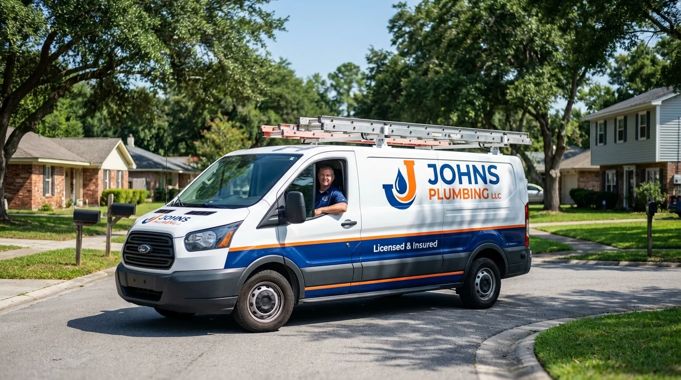 Johns Plumbing LLC service van in Lonaconing, MD
