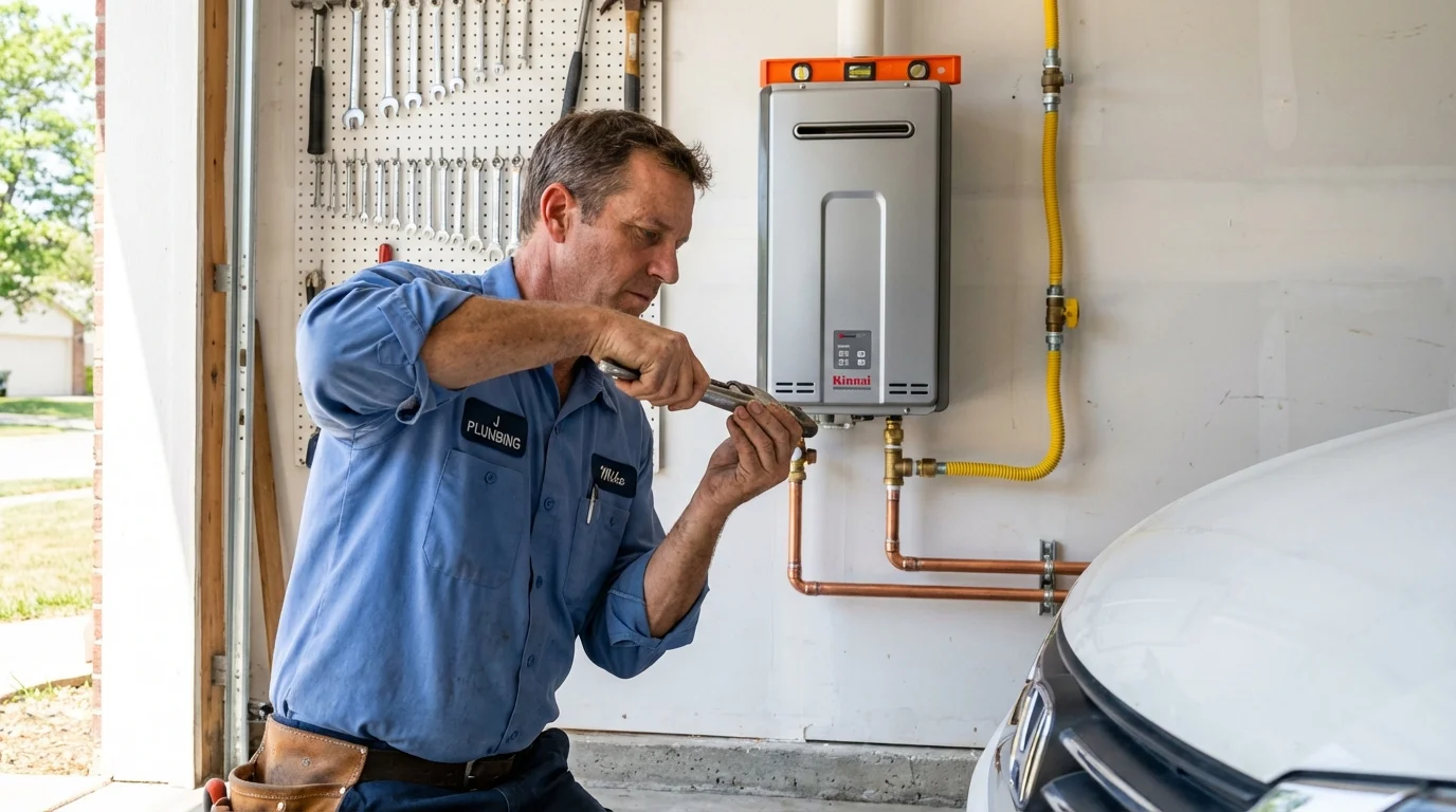Tankless water heater installation by a Johns Plumbing LLC plumber in Lonaconing